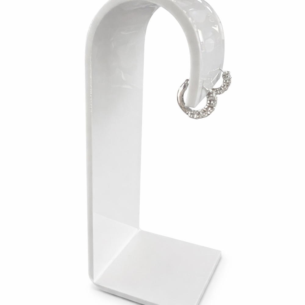 K18 White gold natural diamond huggies 0.40ct earring w/cert.